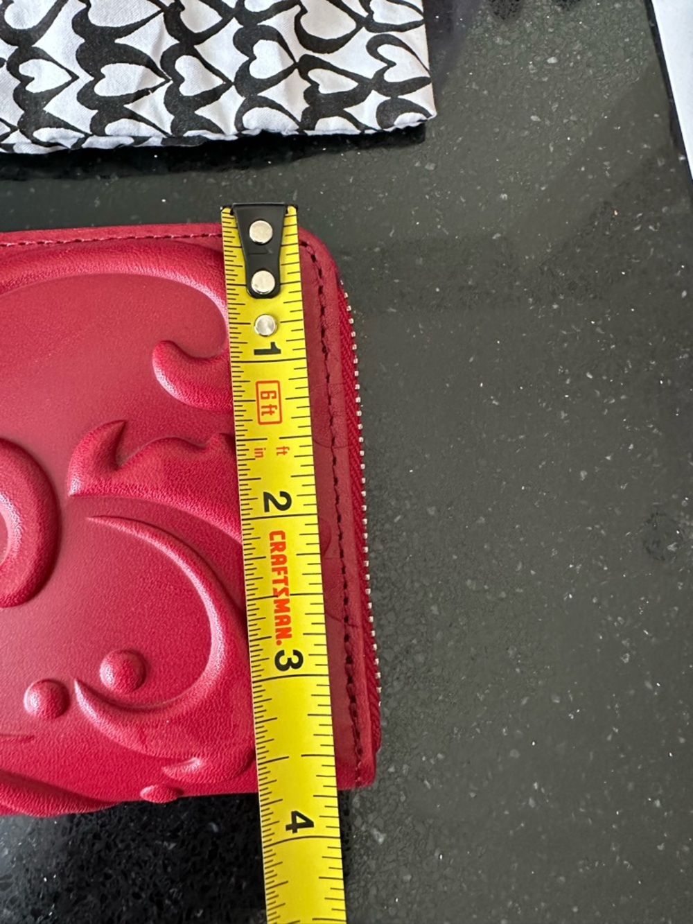 Brighton Cordoba Lipstick Red Genuine Leather Embossed Silver Heart Wallet - Picture 11 of 13